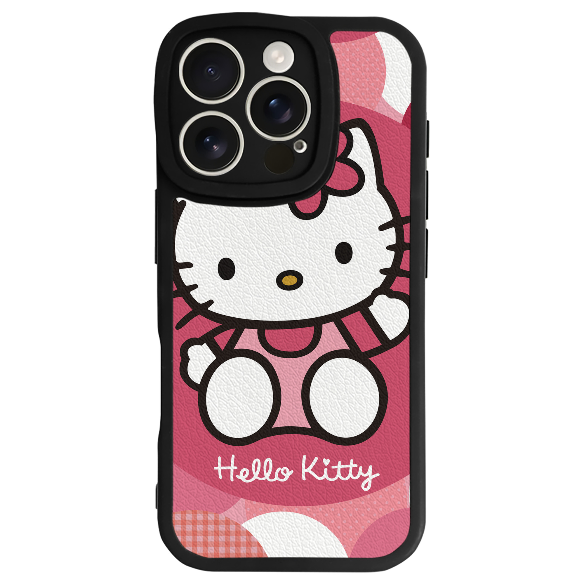 （画像用） Hello Kitty ハローキティ 【iPhone 16シリーズ対応】シリコンスマホケース（レザー調） 材質：シリコン